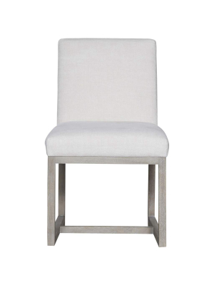 Carter Side Chair, Washed Belgian Linen/flint Base (set Of 2)