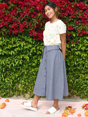 Wolf Skirt - Navy Stripe