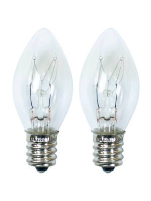 15-watt 2pk C7 Incandescent Light Bulbs For Wax Warmers Clear - Ador