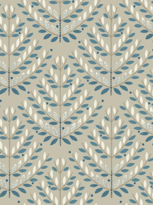 Norrland Wallpaper In Beige And Blue From The Norlander Collection By York Wallcoverings