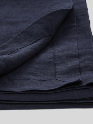 100% Linen Table Cloth In Navy