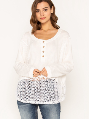 Pearly White Crochet Top