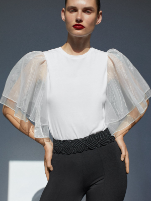 Organza Ruffled Top