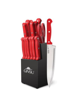 Ginsu Kiso Dishwasher Safe 14pc Knife Block Set Red