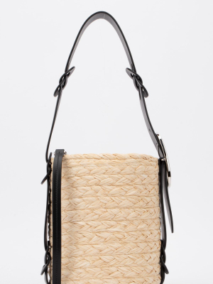 Miu Miu Logo Braided Bucket Bag