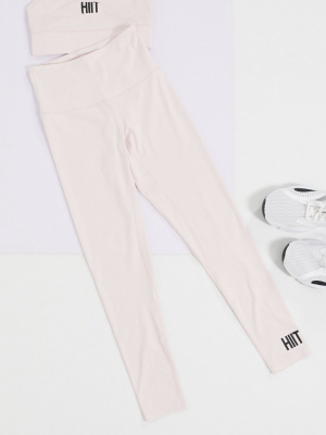 Hiit Logo Leggings In Pale Pink