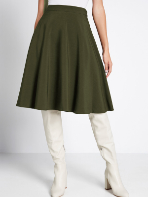 Just This Sway A-line Skirt In Olive