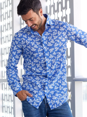 Men’s Shirt | Oak Leaf Marina Blue/white