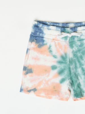 Little Girl's Spiral Tie Dye Guille Short