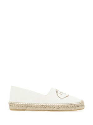 Prada Logo Embroidered Espadrilles