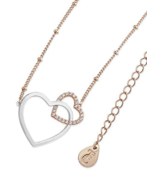 Sparkling Interlinked Hearts Pendant