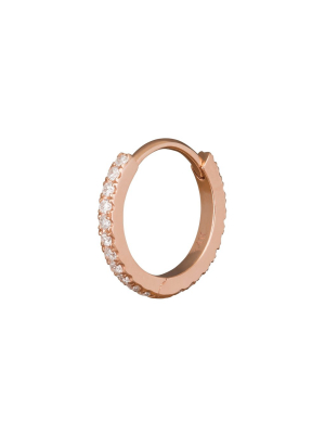 Paved Huggie 9.5mm - Yellow Gold