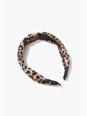 Twisted Leopard Print Headband