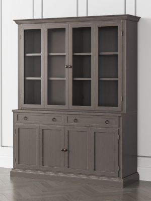 Cameo Grigio 2-piece Entertainment Center With Wood And Glass Doors