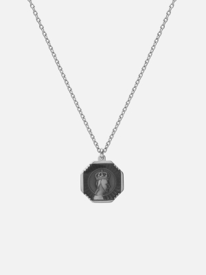 Faceless King Necklace, Sterling Silver/gray