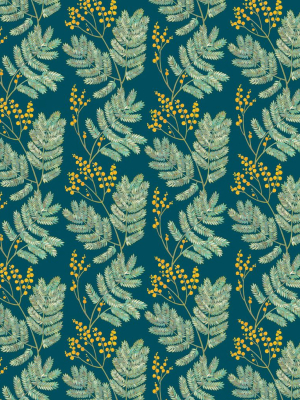 Mimosa Wallpaper In Wattle Green From The Wallpaper Republic Collection By Milton & King