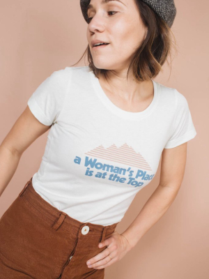 A Woman's Place Is At The Top Scoop Neck Shirt