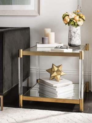 Ll Couture Shayla Acrylic Accent Table - Brass