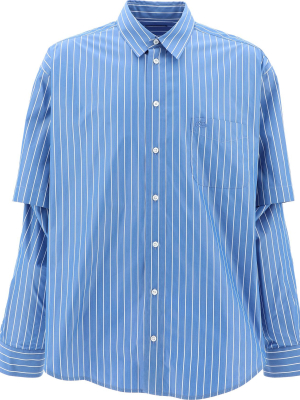 Balenciaga Striped Double Sleeve Shirt