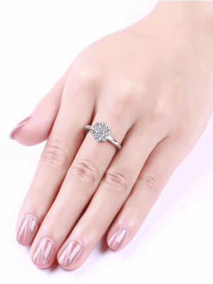 Essentials 1.03ct Cluster Flower Ring