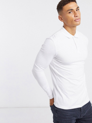 Asos Design Organic Muscle Polo In White