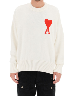 Ami Ami De Coeur Embroidered Knit Jumper