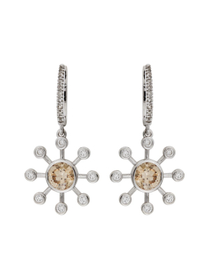 Diamond Blossom Hoops