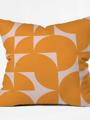 June Journal Mid Century Modern Geometrics Throw Pillow Orange - Deny Designs