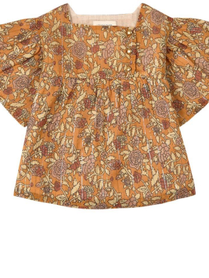 Louis Louise Tunic Berthe Caramel Indian Flower Lurex