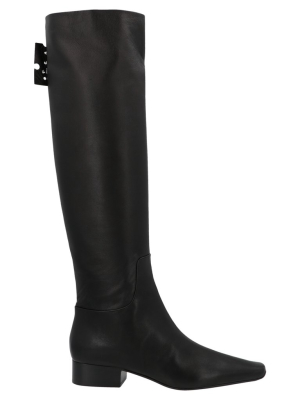 Off-white Logo Patch Knee-high Boots