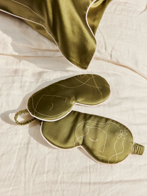 Dream Garden Silk-satin Reversible Eye Mask