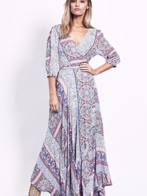 Layla Wrap Maxi Dress - Pastel Romance