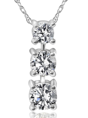 Pompeii3 1/2ct 3-stone Diamond Pendant 14k White Gold