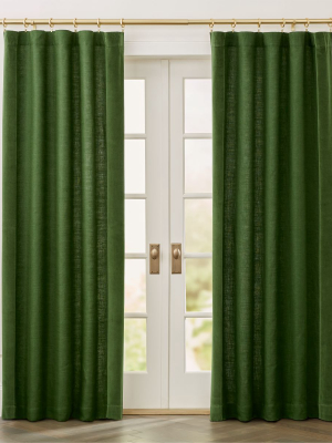 Ezria Green Linen Curtain Panel