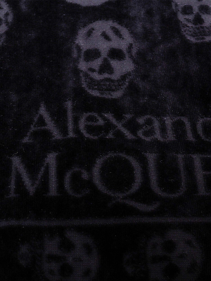 Alexander Mcqueen Allover Skull Beach Towel