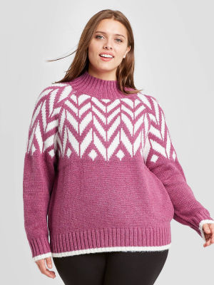 Women's Fair Isle Turtleneck Pullover Sweater - A New Day™