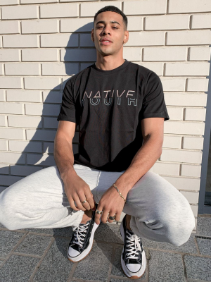 Native Youth Logo Front T-shirt In Black