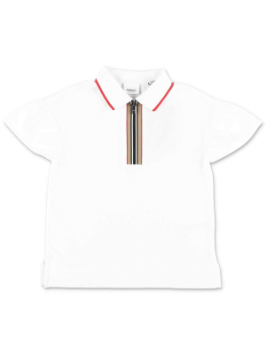 Burberry Kids Icon Stripe Zip-front Polo Shirt