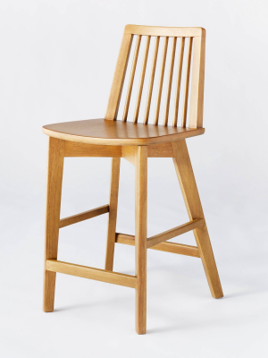 Linden Modified Windsor Wood Counter Height Stool - Threshold™ Designed With Studio Mcgee