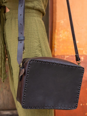 Mexican Leather Crossbody - Charcoal