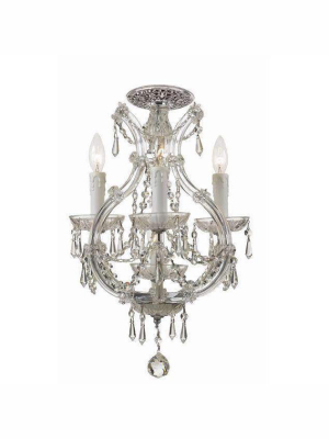 Maria Theresa 4 Light Clear Crystal Gold Flush Mount