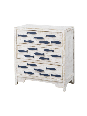 Redondo Coastal 3 Drawer Chest White - Treasure Trove Accents