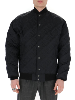 Balenciaga Logo Quilted Bomber Jacket