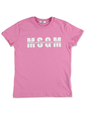 Msgm Kids Logo Printed T-shirt