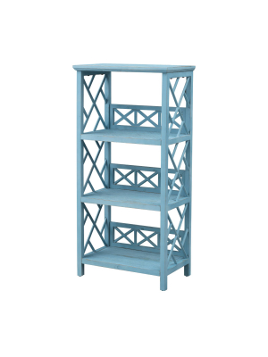 48.5" Morgan Bay 3 Shelf Bookcase Blue - Treasure Trove Accents