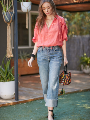 Ella Bohemian Coral Top