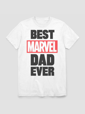 Men's Best Marvel Dad Ever Short Sleeve T-shirt - White