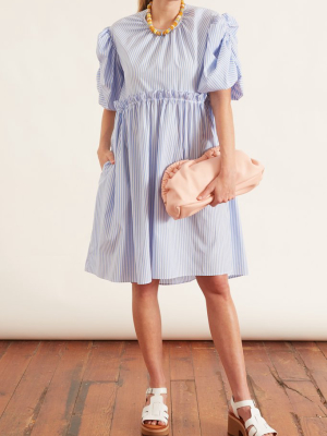 Ada Cotton Dress In Blue Stripe