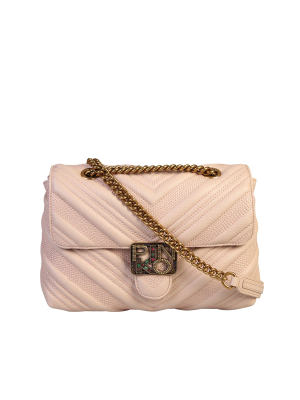 Pinko Quilted Logo Embellished Shoulder Bag