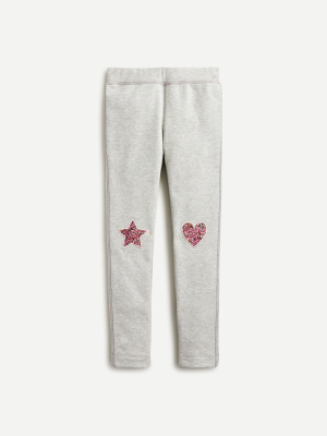 Girls' Fleece-lined Cozy Leggings With Knee Patches